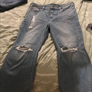 American Eagle Outfitters Light Blue Distressed Boyfriend Jeans